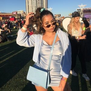 Baby blue mini dress